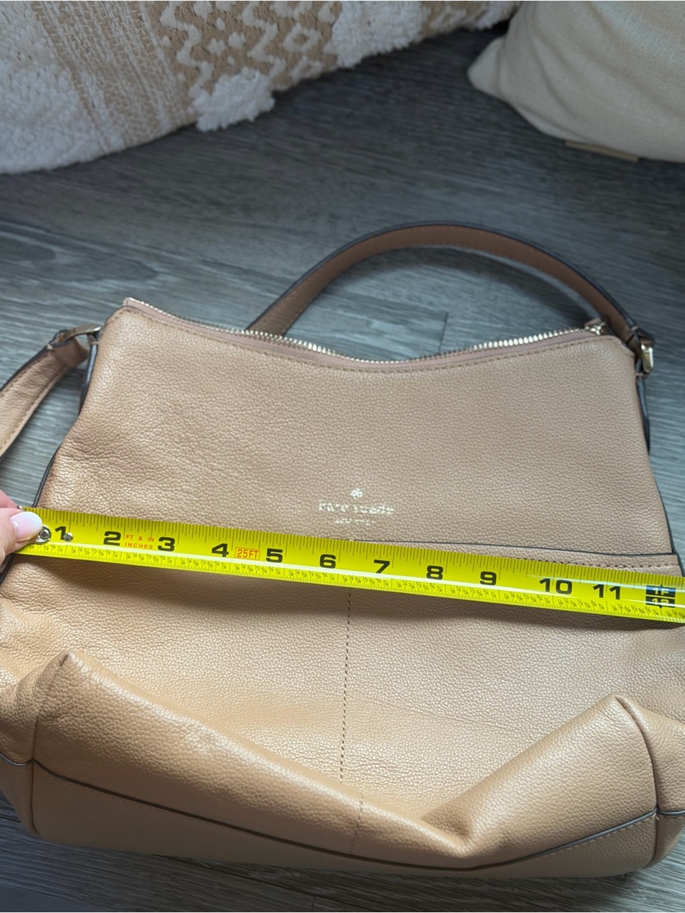 kate spade Pebbled Leather Shoulder Bag in Taupe Brown - Picture 4 of 6